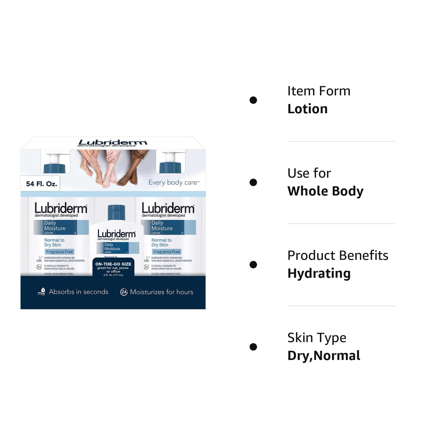 Lubriderm Daily Moisture Lotion Fragrance Free 3-pack