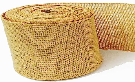 Jute Burlap Ribbon | Burlap Ribbon Roll for Craft Lace | Natural Jute Burlap Yard Rolls