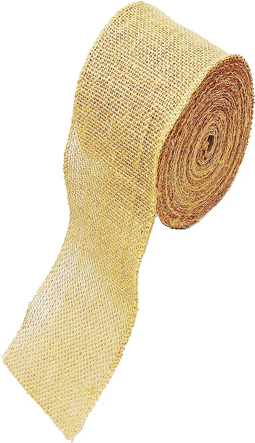 Jute Burlap Ribbon | Burlap Ribbon Roll for Craft Lace | Natural Jute Burlap Yard Rolls