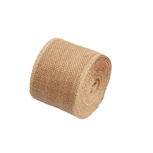 AAYU Natural Burlap Ribbon 2 Inches X 5 Yards Pack of 3 Organic Jute Ribbon for Crafts Gift Wrapping Wedding