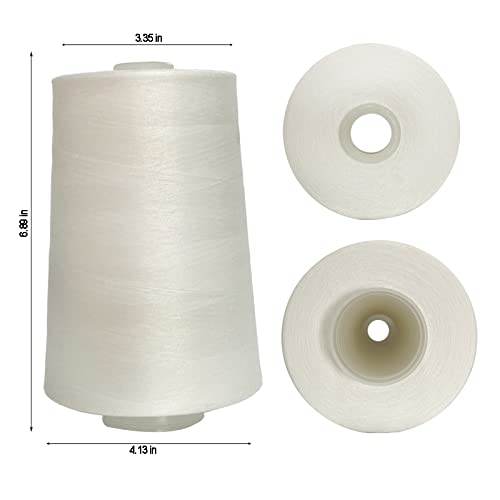 Jutemill White Nylon Threads for Sewing Embroidery Machine All Purpose Jumbo Spool Nylon Sewing Thread (25600 Yard)