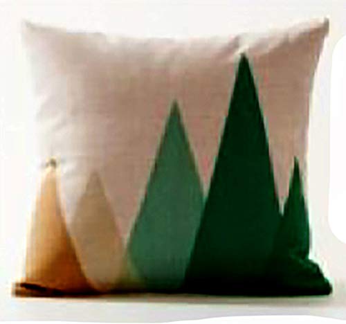 AAYU Geometric Pattern Decorative Throw Pillow Covers 18 x 18 Inch Set of 2 Linen Cushion Covers for Couch Sofa Bed Home Decor (Water Colour Forest Series)