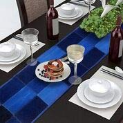 AAYU Denim Table Runners, Designer Collection Rare Edition Bed Runner, Solid and Mixed shed Reversible, 18 Inch X 72