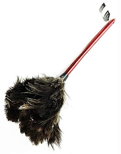 AAYU Premium Professional Feather Duster | Natural Handheld Duster for Cleaning and Feather Moping | Genuine Ostrich Feather Duster with Long Wooden Handle | Eco-Friendly | Reusable (50 cm)