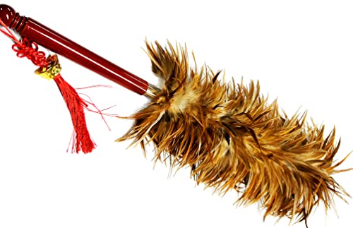 Rooster Chicken Feather Duster by AAYU | House Cleaning Car Cleaning | Brush for Dust | Dusters to Clean Home | Feather Duster with Genuine Wooden Handle | Eco-Friendly Easy to Clean Dust | 68 Cm