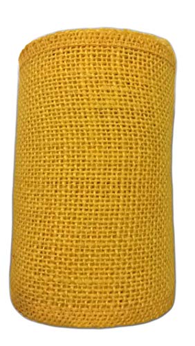 AAYU Natural Burlap Ribbon Roll 3 Inch x 5 Yards Yellow Jute Ribbon for Crafts Gift Wrapping Wedding