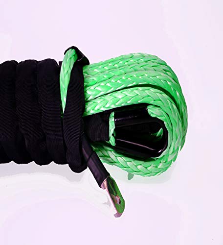 Jutemill Synthetic Winch Rope Green 1/2" x 50 feet |UV Resistance Twisted Winch-Cable for ATVs Winches| ATV, UTV, SUV, Truck, Off-Road Gear | Heavy Tow/Trailer Accessories