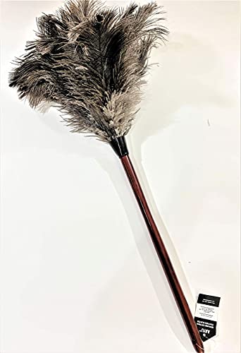 AAYU Brand Premium Professional Feather Duster | Natural Duster for Cleaning and Feather Moping | Genuine Ostrich Feather Duster with Wooden Handle | Eco-Friendly | Easy to Clean Dust (36 cm)