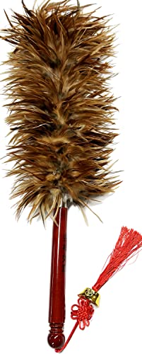 Rooster Chicken Feather Duster by AAYU | House Cleaning Car Cleaning | Brush for Dust | Dusters to Clean Home | Feather Duster with Genuine Wooden Handle | Eco-Friendly Easy to Clean Dust | 68 Cm