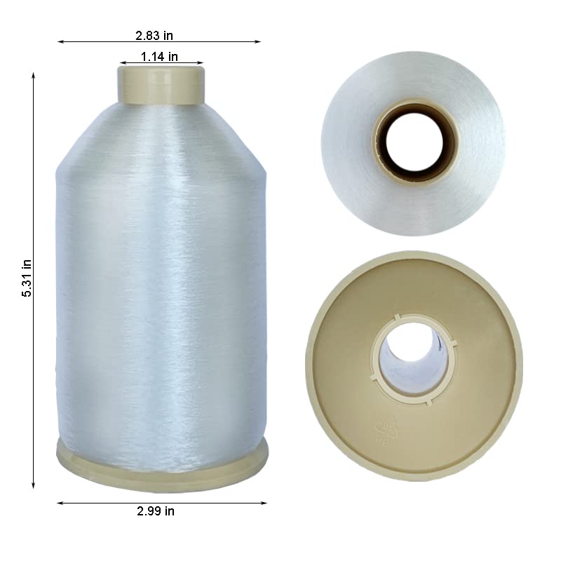 Jutemill Invisible Nylon Sewing Thread for Serger/Overlock Machine (60/2-0.1mm) Jumbo Spool (Invisible Clear)