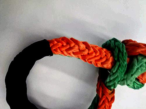 Jutemill Recovery Soft Shackle 7/16" by AAYU | 6" Loop Breaking Strength 34000 LBS| Apt for Heaving Handling: Recovery, ATV/UTV, Marine Craft,Off Road 4X4 Green & Orange, Winch Bumper Shackle ATV