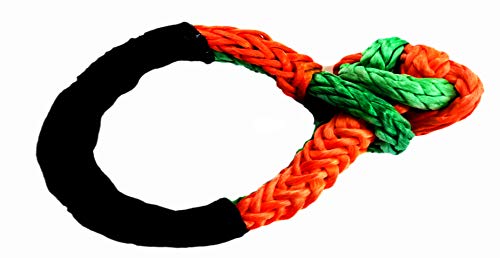 Jutemill Recovery Soft Shackle 7/16" by AAYU | 6" Loop Breaking Strength 34000 LBS| Apt for Heaving Handling: Recovery, ATV/UTV, Marine Craft,Off Road 4X4 Green & Orange, Winch Bumper Shackle ATV