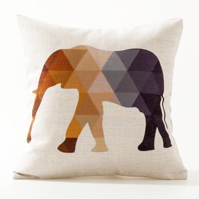 AAYU Elephant Decorative Throw Pillow Covers 18 x 18 Inch Set of 2 Linen Cushion Covers for Couch Sofa Bed Home Decor