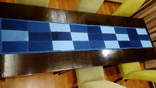 AAYU Denim Table Runner/Bed Runners 108" | Solid and Mixed Reversible 17-18 Inch X 108inches Premium Quality Perfect for Wedding, Parties Decor