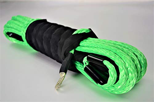 Jutemill Synthetic Winch Rope Green 1/2" x 50 feet |UV Resistance Twisted Winch-Cable for ATVs Winches| ATV, UTV, SUV, Truck, Off-Road Gear | Heavy Tow/Trailer Accessories