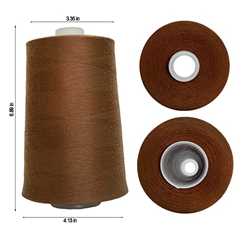Jutemill Brown Textured Polyester Sewing Thread for Serger/Overlock Machine (60/2-0.1mm) Jumbo Spool