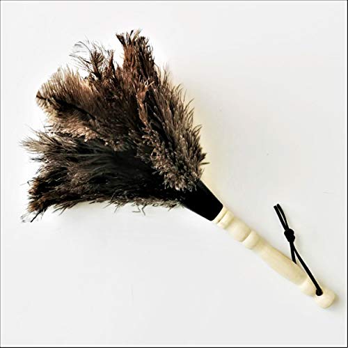 AAYU Premium Ostrich Feather Duster 40 cm | Natural Duster for Feather Moping and Cleaning Eco-Friendly, Genuine Ostrich with Wooden Handle Easy to Clean Reuse