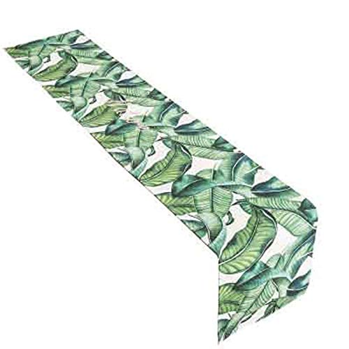 AAYU Leaf Imitation Linen Table Runner 14 x 108 Inch Wedding Birthday Baby Shower Party Banquet Decorations Table Settings