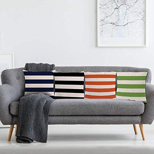 AAYU Decorative Throw pillow Cover Stripes 20 | Double Side HD Printing | High GSM Fabric | Square Throw Pillow Cushion Case for Living Room Sofa Couch Bedroom Car | 20 x 20 Inch 50 x 50 Cm | Set of 4