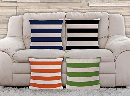 AAYU Decorative Throw pillow Cover Stripes 20 | Double Side HD Printing | High GSM Fabric | Square Throw Pillow Cushion Case for Living Room Sofa Couch Bedroom Car | 20 x 20 Inch 50 x 50 Cm | Set of 4
