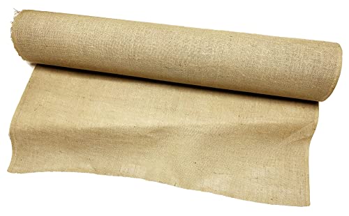 AAYU Burlap Fabric Roll 46&quot; to 48 inch x 10 Yards | 30 ft Heavy Duty (10 oz) DIY Landscaping Cloth/Weed Barrier Eco-Friendly, Natural Jute Bulk Wedding Aisle Runner