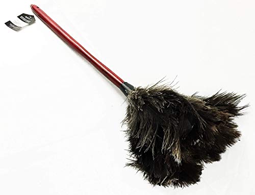 AAYU Brand Premium Professional Feather Duster | Natural Duster for Cleaning and Feather Moping | Genuine Ostrich Feather Duster with Wooden Handle | Eco-Friendly | Easy to Clean Dust (36 cm)