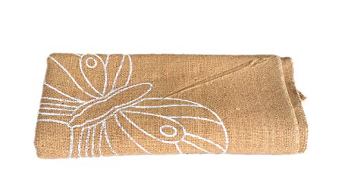 50 x 50 inch Burlap Table Cover | Butterfly Burlap Rustic Table Runner for decoration | Burlap Square Table Cloth | Jute Table Toppers