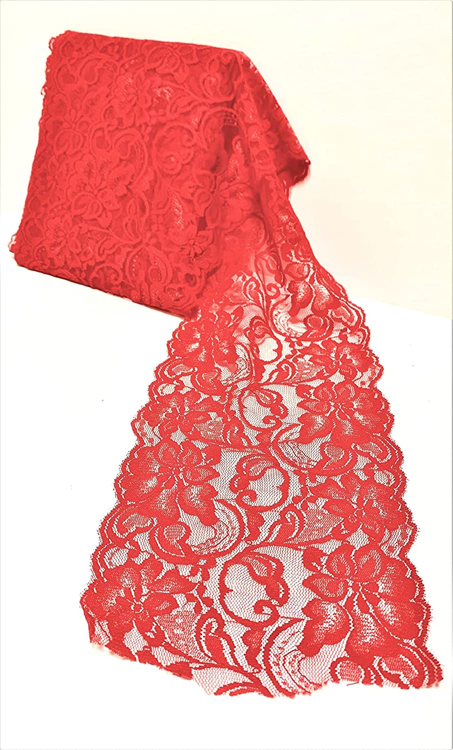 5 x 10 Yards Red Lace Tulle Ribbon