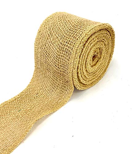 Burlap Fabric Wired Ribbon10 Yards Natural Color for Christmas Home Wedding Decor Gift