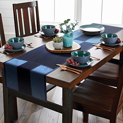 AAYU Denim Table Runner/Bed Runners 108" | Solid and Mixed Reversible 17-18 Inch X 108inches Premium Quality Perfect for Wedding, Parties Decor