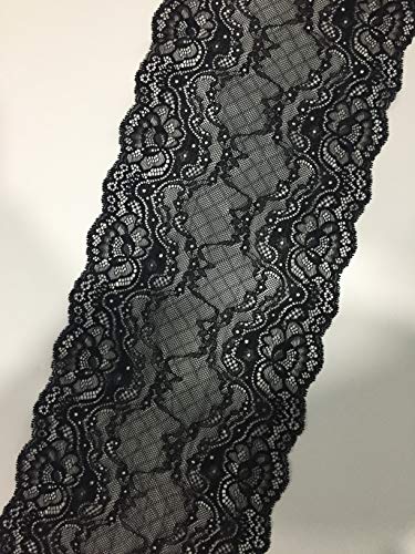 Black Floral lace 8.5 Inch X 5 Yards