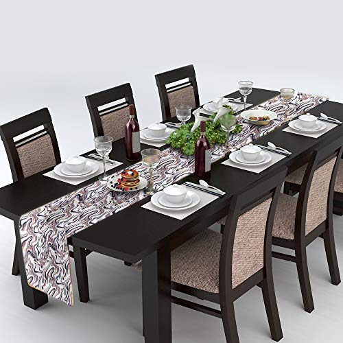 AAYU Geometric Imitation Linen Table Runner 14 x 108 Inch Runner for Everyday, Dinner Party, Outdoor Dining, Events, Decor
