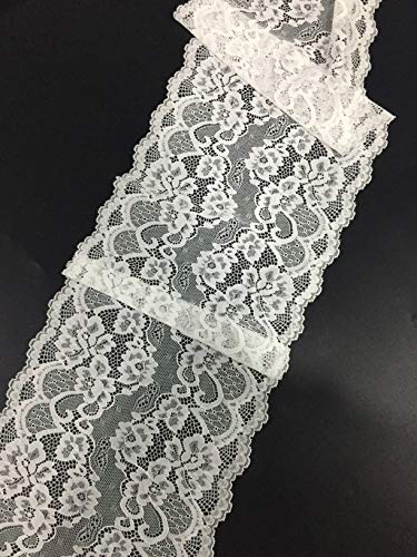 White Floral lace 7.5 Inch X 5 Yards