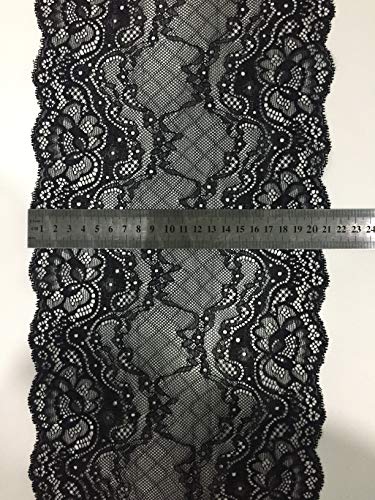 Black Floral lace 8.5 Inch X 5 Yards