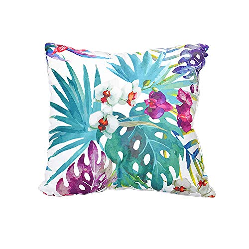 Leaf and Birds Printed Throw Pillow Covers | Velvet Decorative Cushion Cover for Couch Sofa and Bed