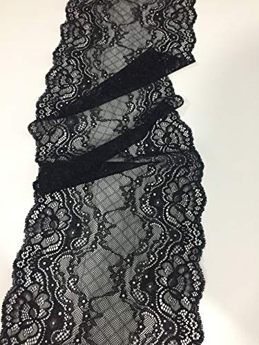 Black Floral lace 8.5 Inch X 5 Yards