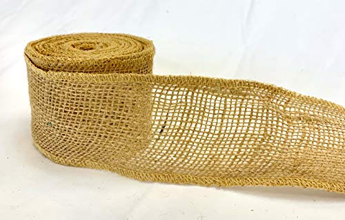 Burlap Ribbon, Natural Jute Fabric Ribbon for Crafts, Wedding