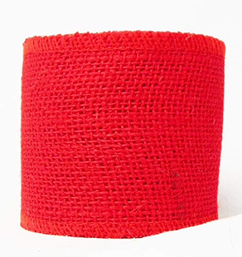 3 Inch x 5 Yards Red Jute Ribbon