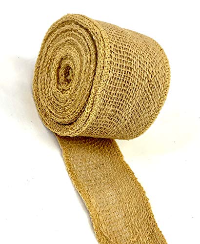Natural Burlap Fabric Roll 10 Yards Jute Ribbon for Gift Wrapping