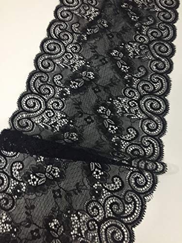 Black Floral lace 7 Inch X 5 Yards