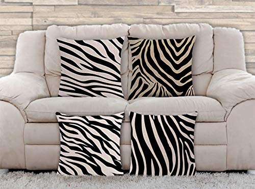 AAYU Decorative Linen Cushion Cover | Double Side HD Printing | High GSM Fabric | Square Throw Pillow Cushion Case for Living Room Sofa Couch Bedroom Car | 20 x 20 inch 50 x 50 cm | Set of 4