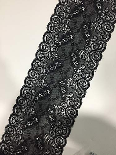 Black Floral lace 7 Inch X 5 Yards