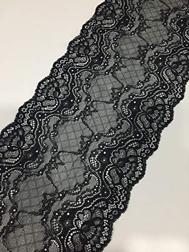 Black Floral lace 8.5 Inch X 5 Yards