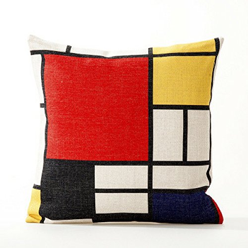 AAYU Grid Pattern Decorative Throw Pillow Covers 18 x 18 Inch Set of 2 Linen Cushion Covers for Couch Sofa Bed Home Decor