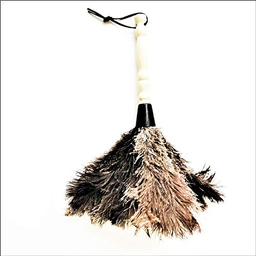 AAYU Premium Ostrich Feather Duster 40 cm | Natural Duster for Feather Moping and Cleaning Eco-Friendly, Genuine Ostrich with Wooden Handle Easy to Clean Reuse