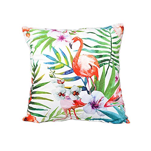 Leaf and Birds Printed Throw Pillow Covers | Velvet Decorative Cushion Cover for Couch Sofa and Bed