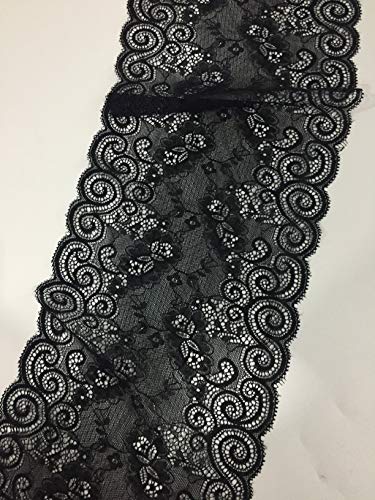 Black Floral lace 7 Inch X 5 Yards
