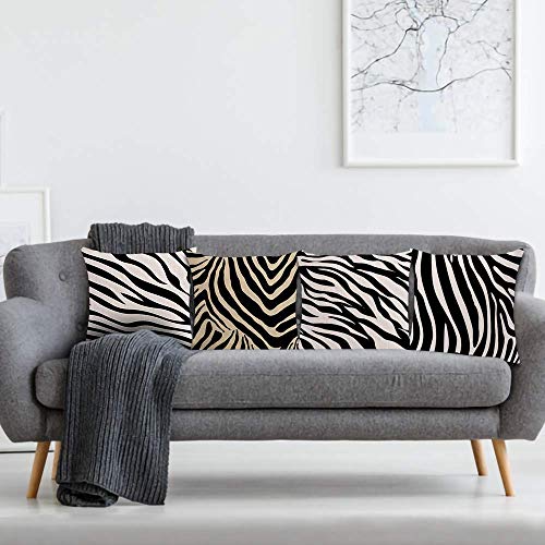 AAYU Decorative Linen Cushion Cover | Double Side HD Printing | High GSM Fabric | Square Throw Pillow Cushion Case for Living Room Sofa Couch Bedroom Car | 20 x 20 inch 50 x 50 cm | Set of 4