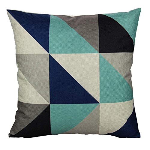 AAYU Geometric Pattern Decorative Throw Pillow Covers 18 x 18 Inch Set of 2 Linen Cushion Covers for Couch Sofa Bed Home Decor