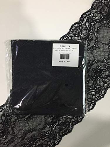 Black Floral lace 8.5 Inch X 5 Yards